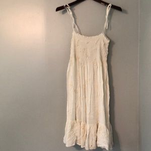 J.Crew Ivory Spaghetti Strap beaded dress